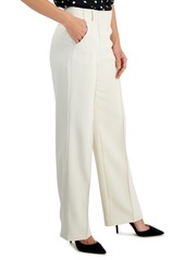 Anne Klein Women's Mid Rise Pintucked Wide-Leg Pants, Created for Macy's - Anne White
