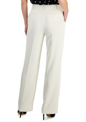 Anne Klein Women's Mid Rise Pintucked Wide-Leg Pants, Created for Macy's - Anne White