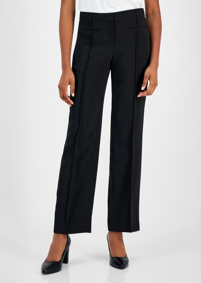 Anne Klein Women's Mid-Rise Pleated Trousers - Anne Black