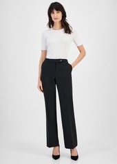 Anne Klein Women's Mid-Rise Wide-Leg Pants - Anne Black