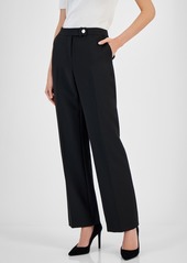 Anne Klein Women's Mid-Rise Wide-Leg Pants - Anne Black