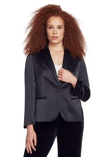 Anne Klein Women's One-Button Peak-Lapel Blazer - Anne Black