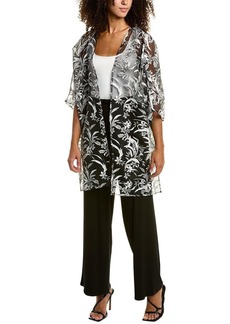 Anne Klein Women's Oversized Sheer Cardigan with Side Slits