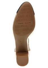 Anne Klein Women's Pearle Block Heel Dress Pumps - Nude, Black Patent