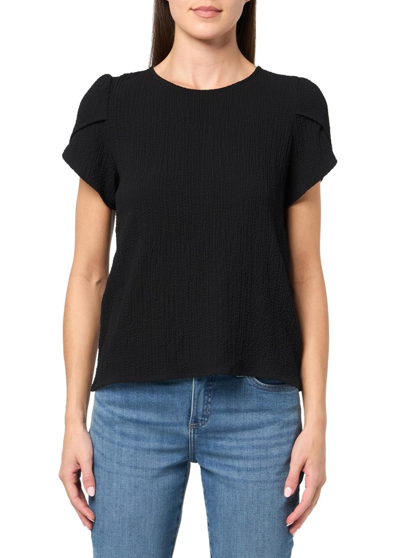 Anne Klein Women's Petite Scoop Neck Tulip Sleeve TOP