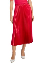 Anne Klein Women's Pleated Pull-On Midi Skirt - Rich Camellia