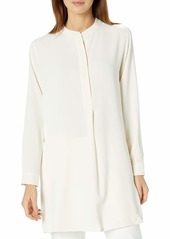 Anne Klein Women's POP-Over Blouse with Covered Placket and Side Slits