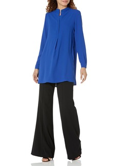 Anne Klein Women's POP-Over Blouse with Covered Placket and  XXS