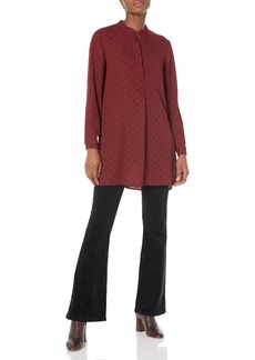 Anne Klein Women's Printed Long Sleeve Popover Blouse