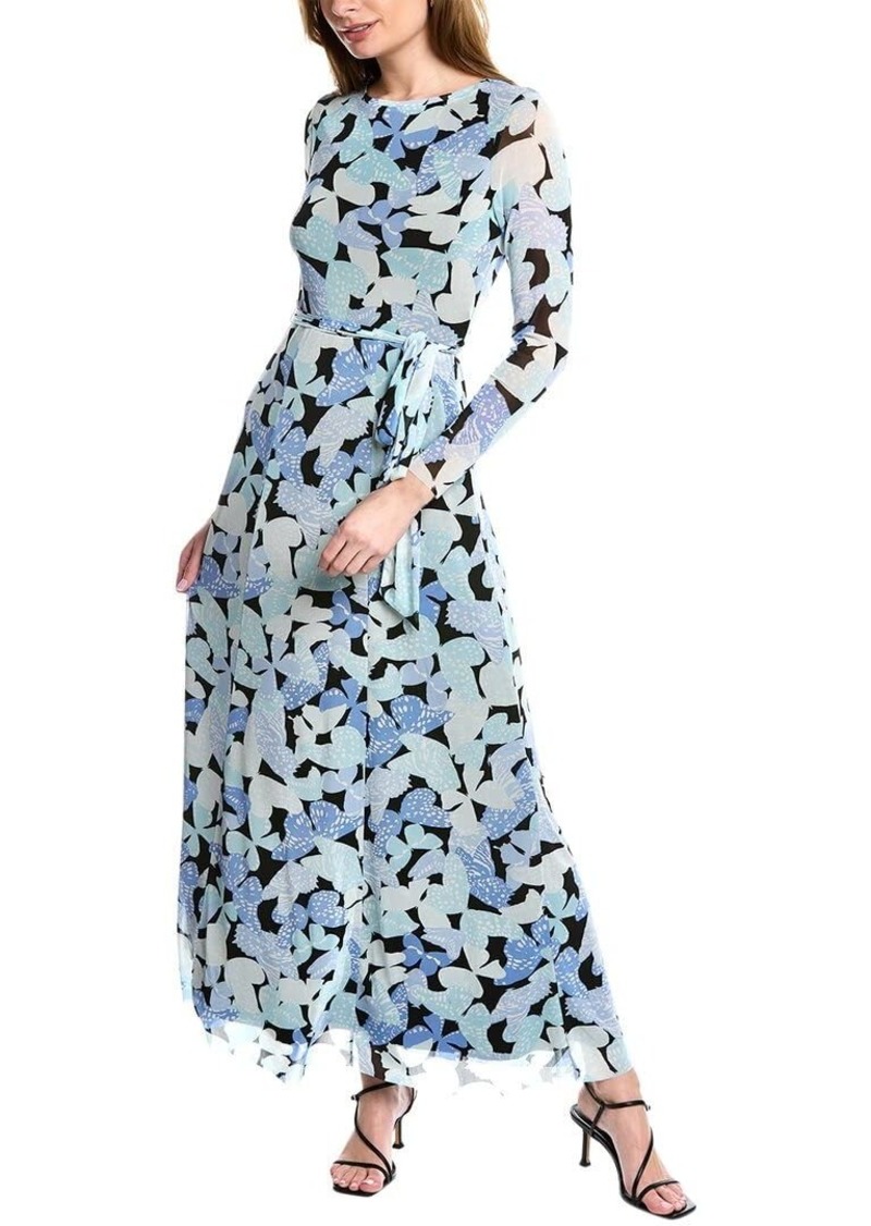 Anne Klein Women's Printed MESH L/S Maxi Dress