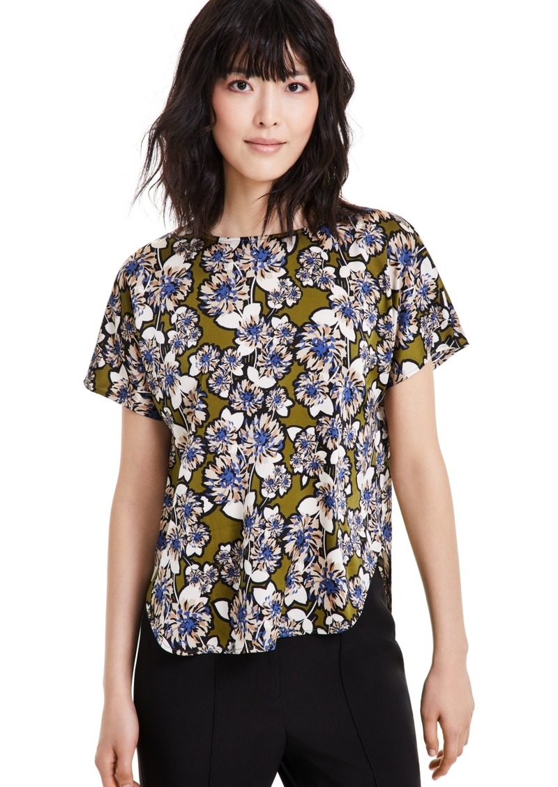 Anne Klein Women's Printed Short-Sleeve Blouse - Bay Leaf/Anne Black