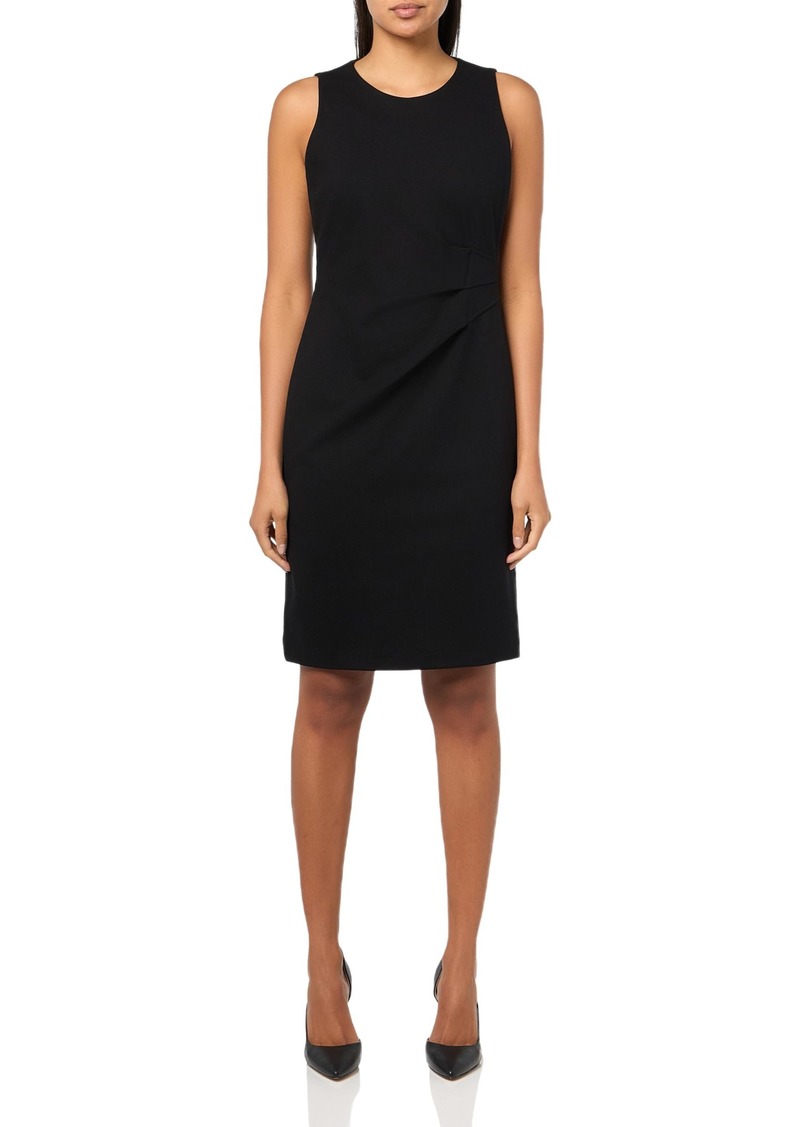 Anne Klein Women's Round NK Side Pleated Dress