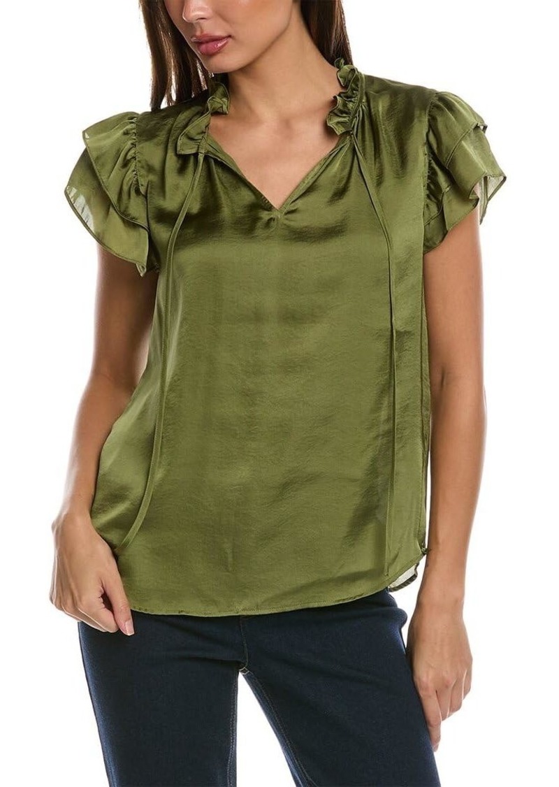 Anne Klein Women's Ruffle SLV TIE Blouse