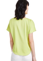 Anne Klein Petite Textured Dolman-Sleeve Boat-Neck Top - Sprout