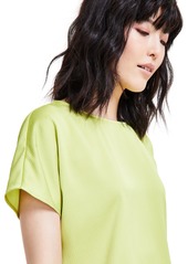 Anne Klein Petite Textured Dolman-Sleeve Boat-Neck Top - Sprout