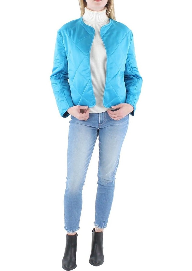 Anne Klein Women's Satin Quilted Collarless Jacket Patriot WASH XL