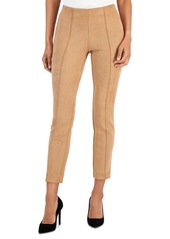 Anne Klein Women's Seamed Straight-Leg Pull-On Ankle Pants - Vicuna