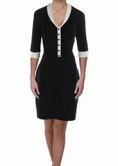 Anne Klein Women's Short Sleeve Shawl Collar Dress  XL