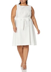 Anne Klein Women's Size Plus Shadow Stripe FIT & Flare Dress  22W