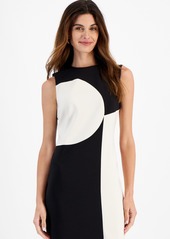 Anne Klein Women's Sleeveless Colorblocked Midi Dress - BLACK