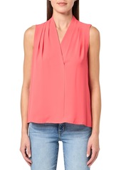 Anne Klein Women's Sleeveless Pleated Shoulder Blouse KINGSRDRED