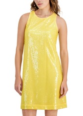 Anne Klein Women's Sleeveless Sequin Shift Dress - Tuscan Yel