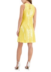 Anne Klein Women's Sleeveless Sequin Shift Dress - Tuscan Yel