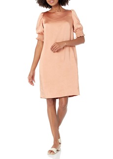 Anne Klein Women's Smocked Short Sleeve Dress