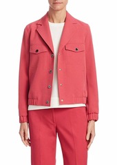 Anne Klein Women's Snap Button Collared Jacket Brenton RED