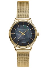 Anne Klein Women's Considered Solar Gold-Tone Mesh Bracelet Watch 32mm