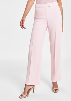 Anne Klein Women's Solid Mid-Rise Bootleg Ankle Pants - Cherry Blossom