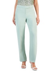 Anne Klein Women's Solid Mid-Rise Bootleg Ankle Pants - Rich Camellia