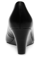Anne Klein Women's Sophie Pointed Toe Wedge Pumps - Black Smooth