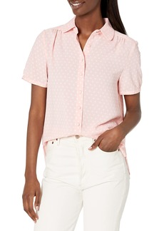 Anne Klein Women's S/S Button Down Blouse with Peter PAN CO