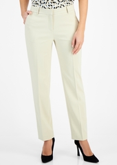 Anne Klein Women's Straight-Leg Mid-Rise Ankle Pants - Bright Whi