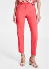 Anne Klein Women's Straight-Leg Mid-Rise Ankle Pants - Red Pear