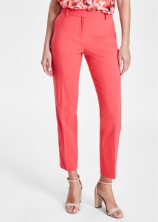 Anne Klein Women's Straight-Leg Mid-Rise Pants, Created for Macy's - Red Pear
