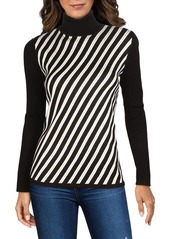 Anne Klein Women's Striped Long Sleeve Turtleneck Sweater  M