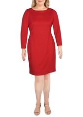 Anne Klein Women's Suede Scuba Sheath Dress Titian RED
