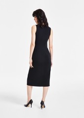 Anne Klein Women's Surplice-Neck Midi Dress - Anne Black