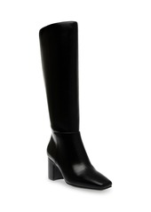 Anne Klein Women's Teodoro Square Toe Knee High Boots - Dark Brown Microsuede