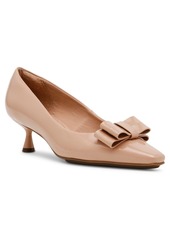 Anne Klein Women's Theresa Bow Kitten Heel Dress Pumps - Nude Patent