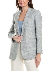 Anne Klein Women's Tweed ONE Bttn Notch Collar Jacket CAS Roy/Grey