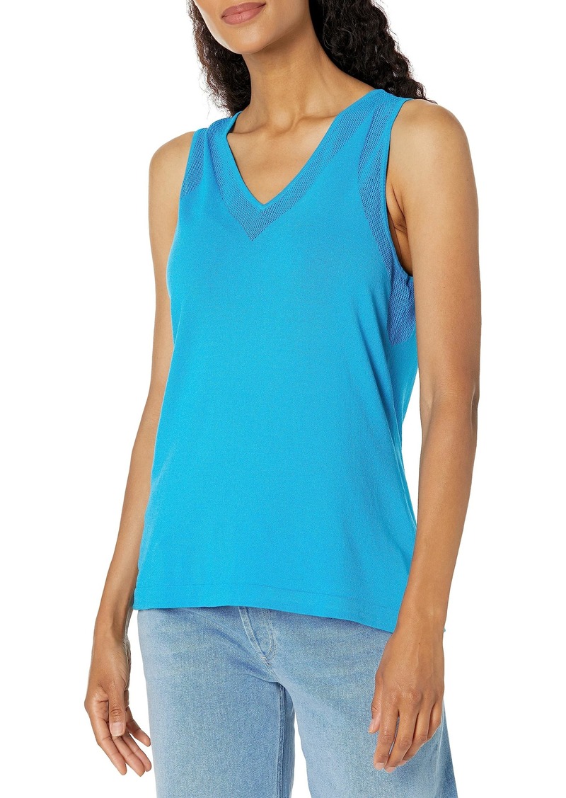 Anne Klein Women's V-Neck MESH Tank TOP