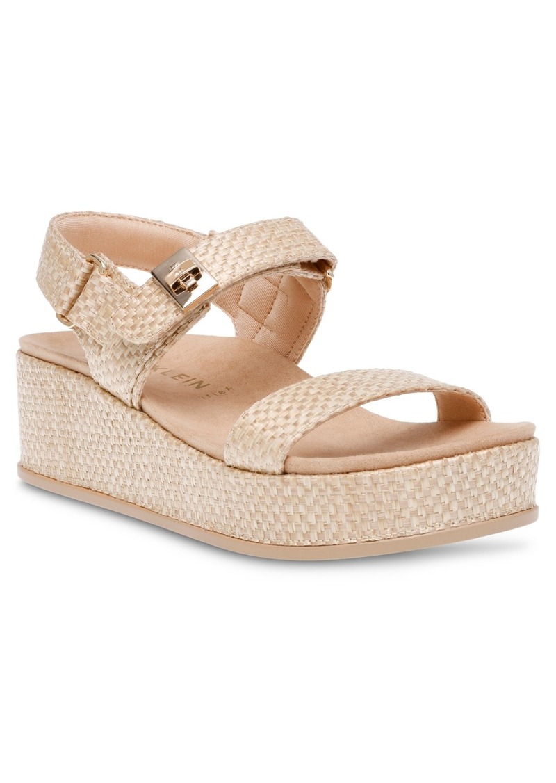 Anne Klein Women's Verse Platform Wedge Sandals - Natural Raffia