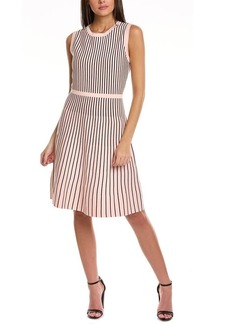 Anne Klein Women's Vertical Stripe FIT & Flare Knit Dress