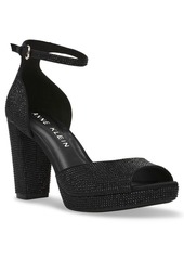 Anne Klein Women's Vista Embellished Platform Dress Sandals - Black Crystal