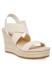 Anne Klein Women's Wendi Elastic Strap Wedge Sandals - Ecru Elastic