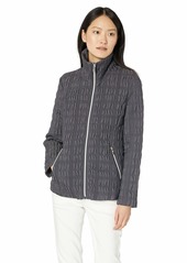 Anne Klein Women's Zip Front Quilted Jacket with Zipper Pockets