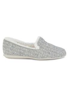 Anne Klein Edith Textured Faux Fur-Lined Slippers